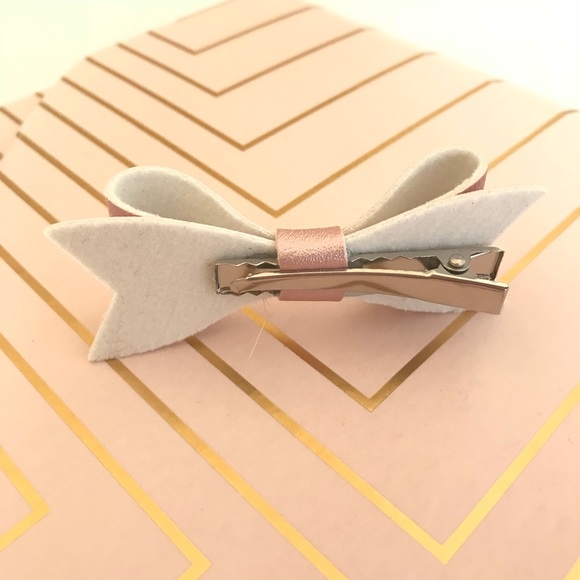 Rose Gold Hair Bow Set Baby Girl - Picture 3 of 4